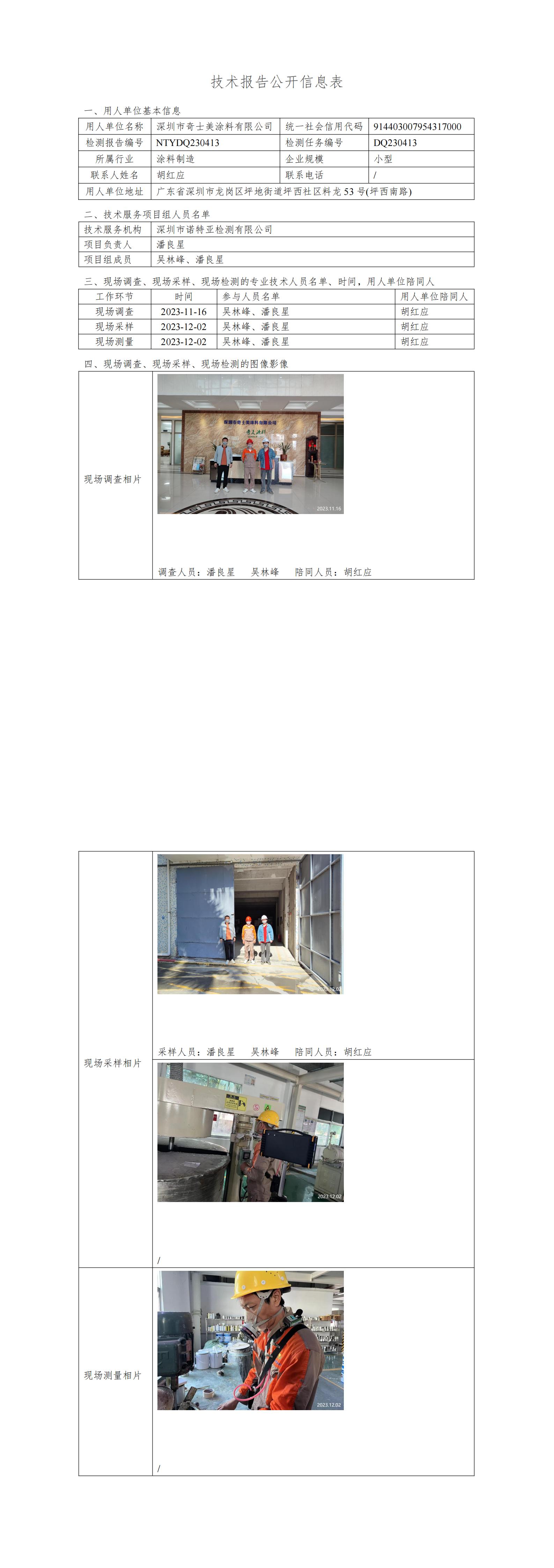 NTYDQ230413  深圳市奇士美涂料有限公司