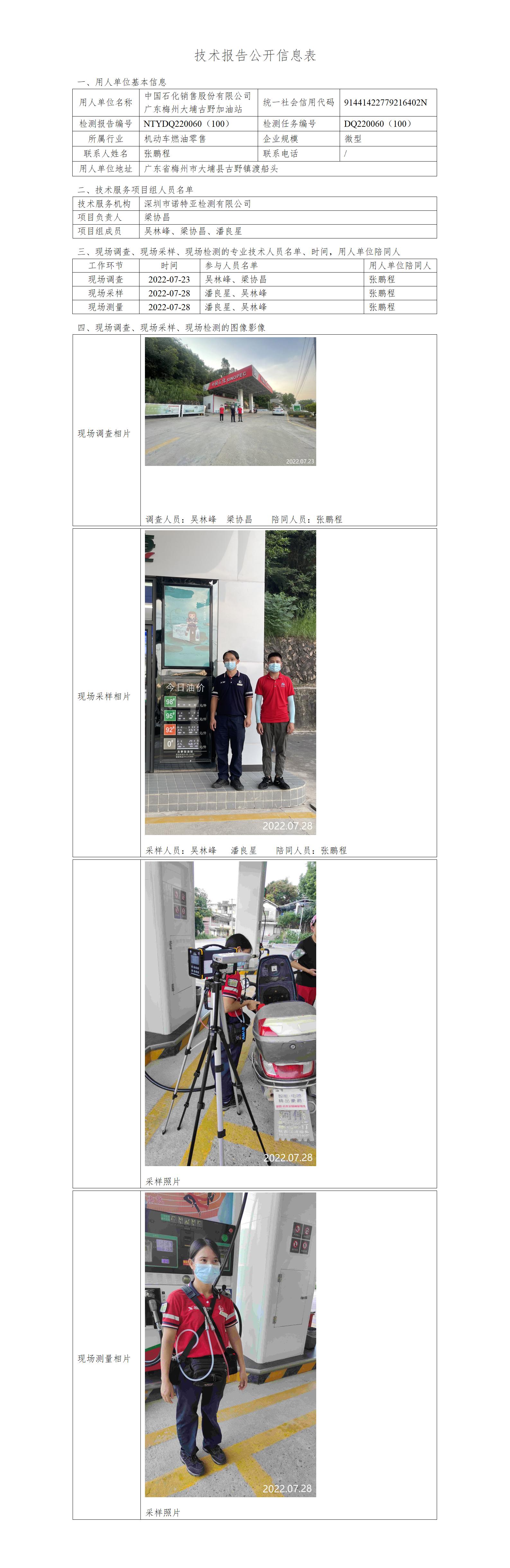 NTYDQ220060（100）-中國(guó)石化銷售股份有限公司廣東梅州大埔古野加油站